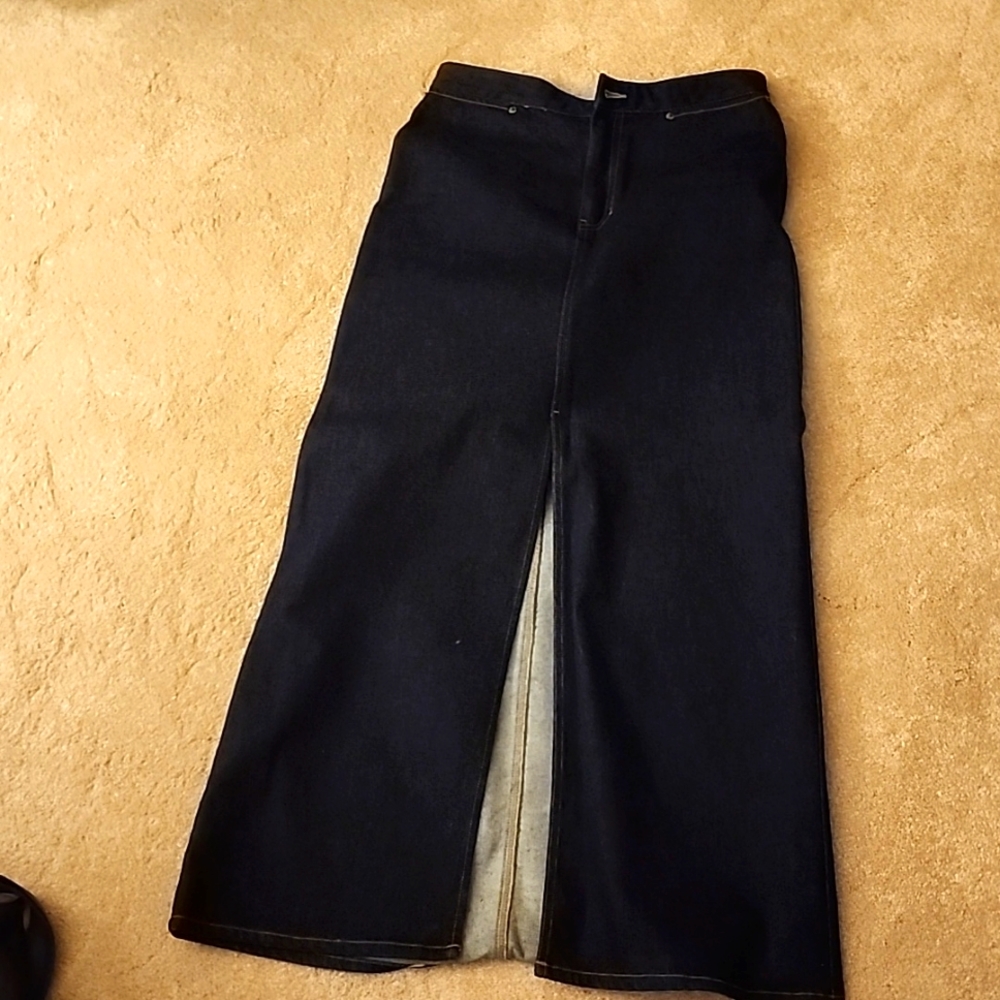 Denim maxi skirt